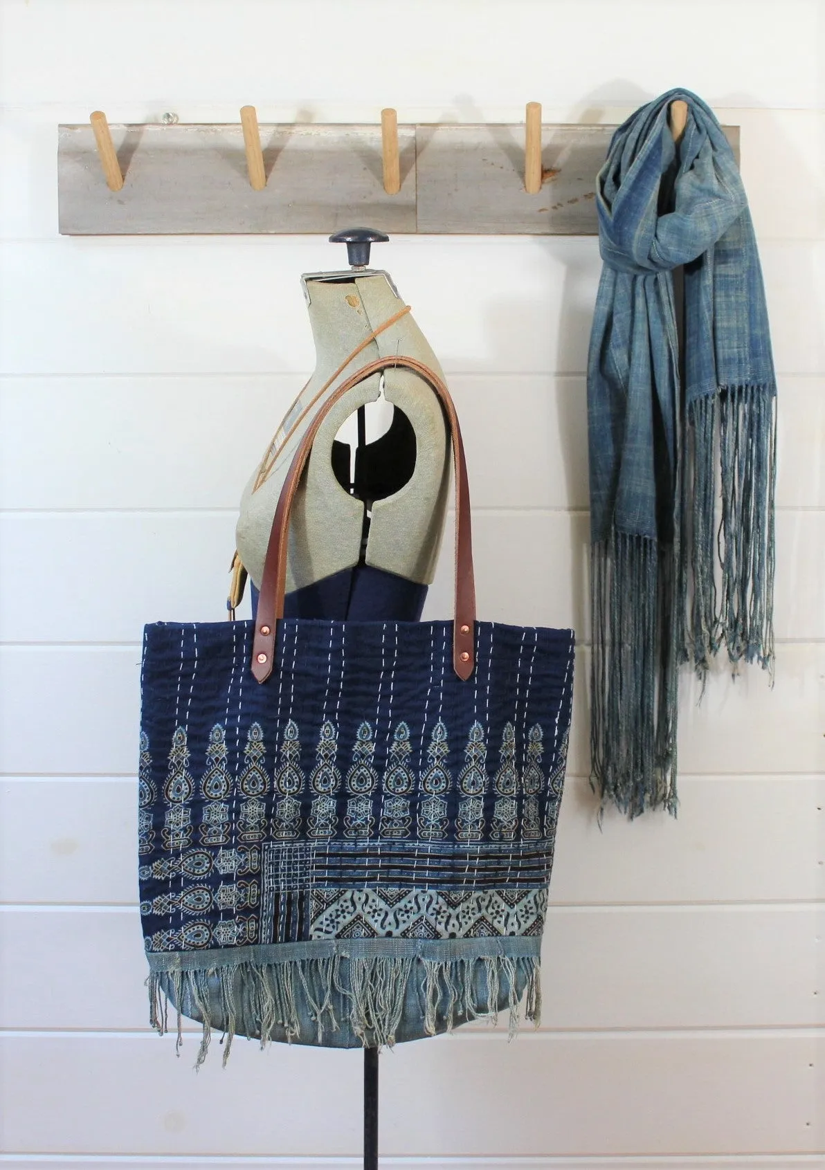 Kantha Quilt Fringe Tote