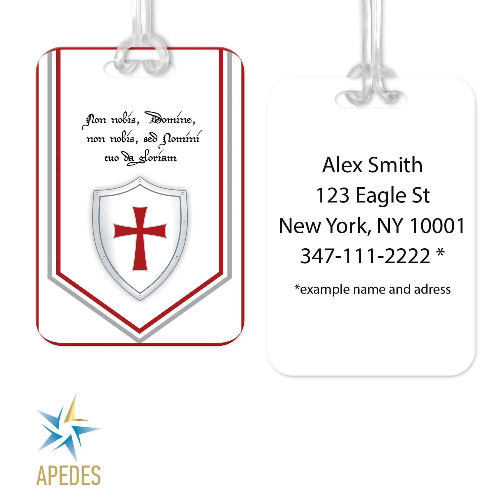 Knights Templar Rectangle Luggage Tag