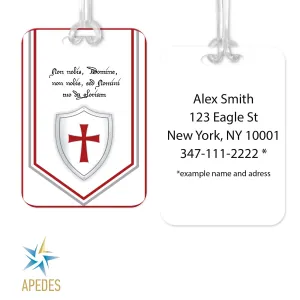 Knights Templar Rectangle Luggage Tag
