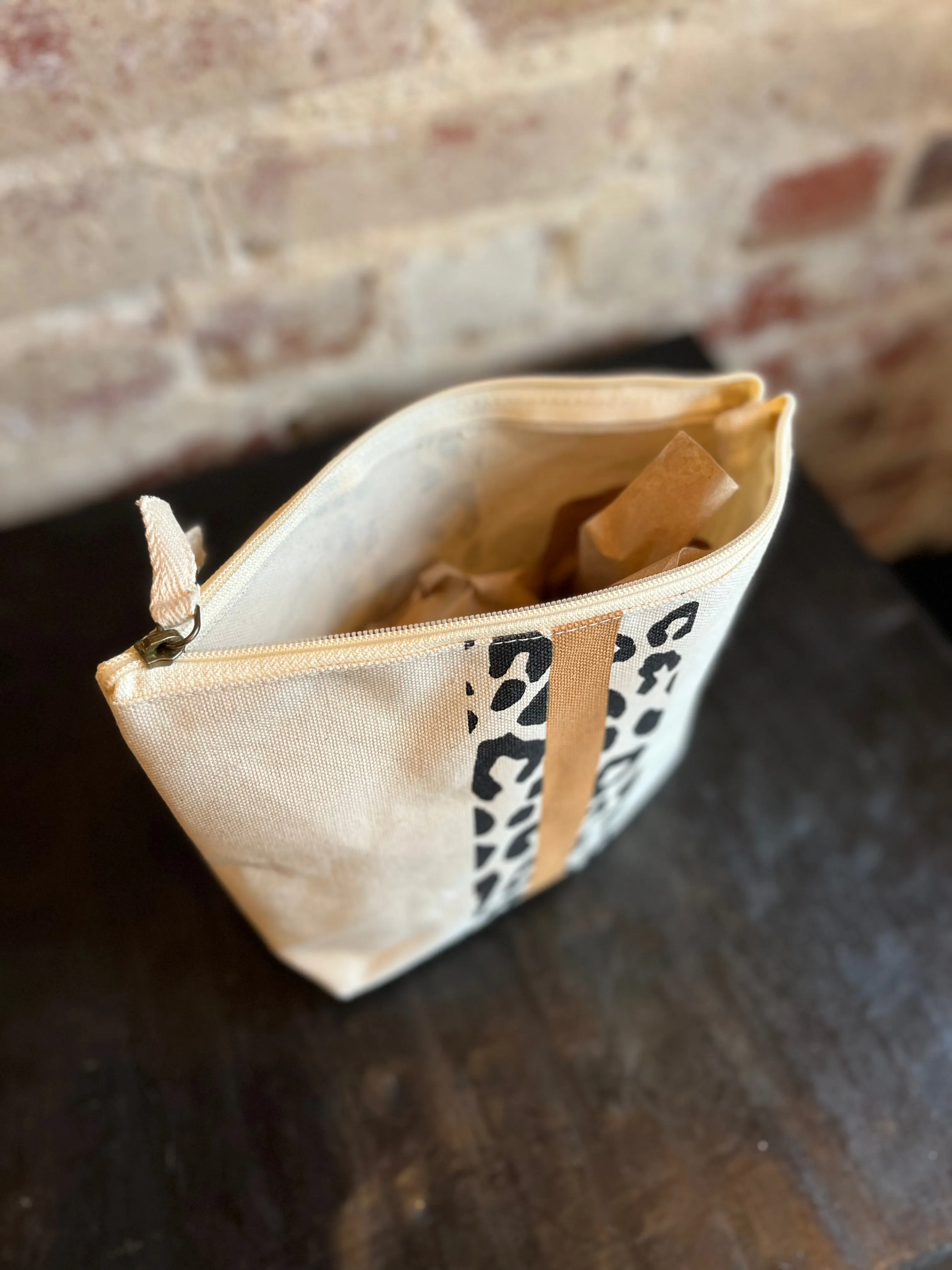 Leopard Stripe Cosmetic Bag
