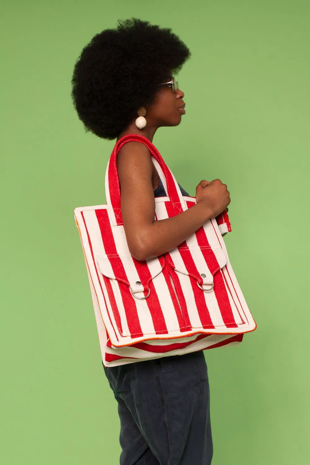 L.F. Markey Striped Beach Bag - Yellow or Red