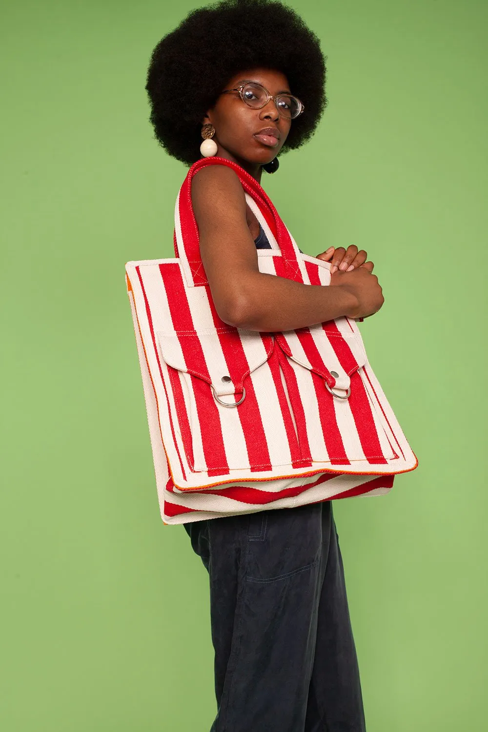 L.F. Markey Striped Beach Bag - Yellow or Red