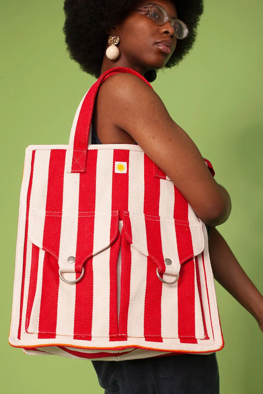 L.F. Markey Striped Beach Bag - Yellow or Red