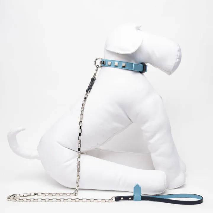 Light Blue Bicolor Chain Leash
