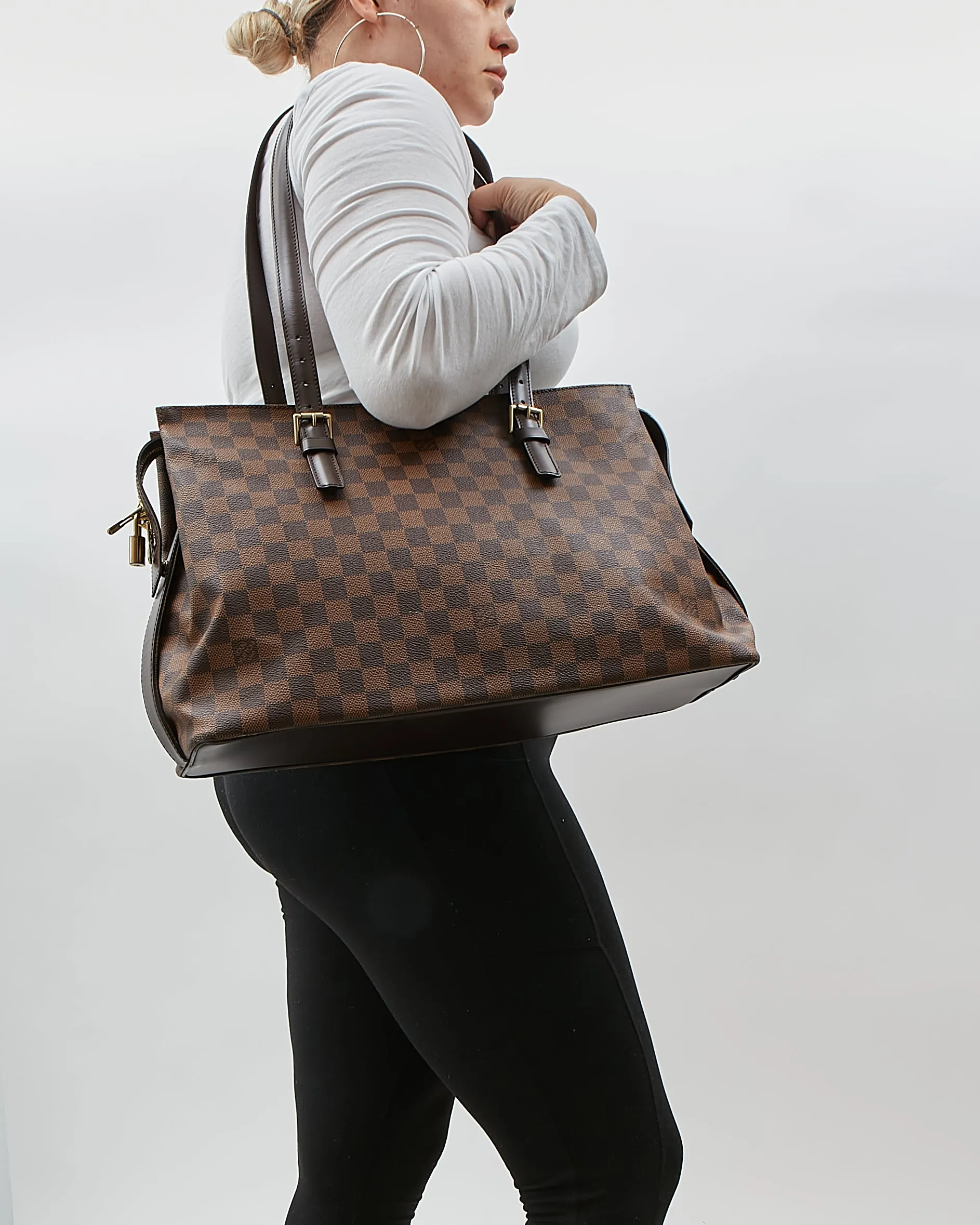 Louis Vuitton Damier Ebene Canvas Chelsea Tote Bag