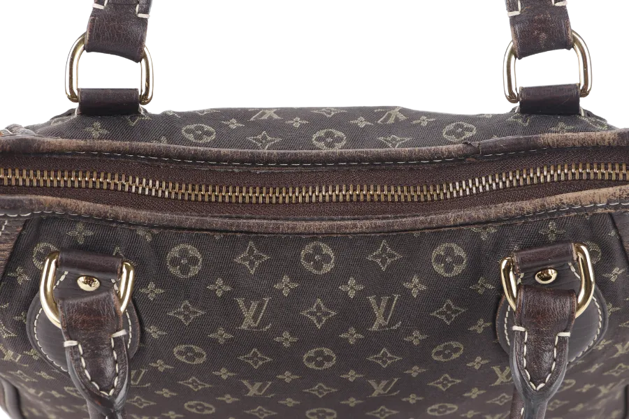 LOUIS VUITTON MINI LIN BASACE ANGELA (M95617) MONOGRAM CANVAS BROWN LEATHER TRIM GOLD HARDWARE WITH STRAP