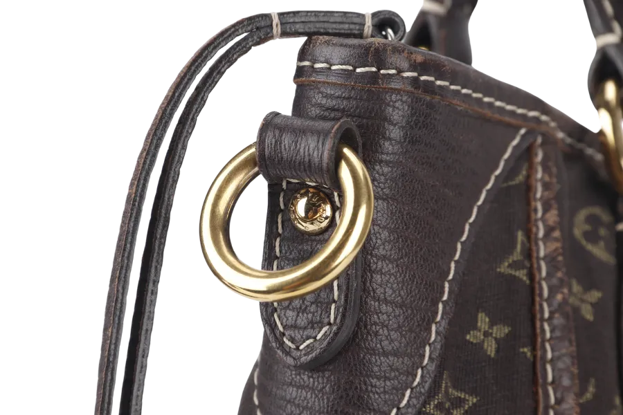 LOUIS VUITTON MINI LIN BASACE ANGELA (M95617) MONOGRAM CANVAS BROWN LEATHER TRIM GOLD HARDWARE WITH STRAP