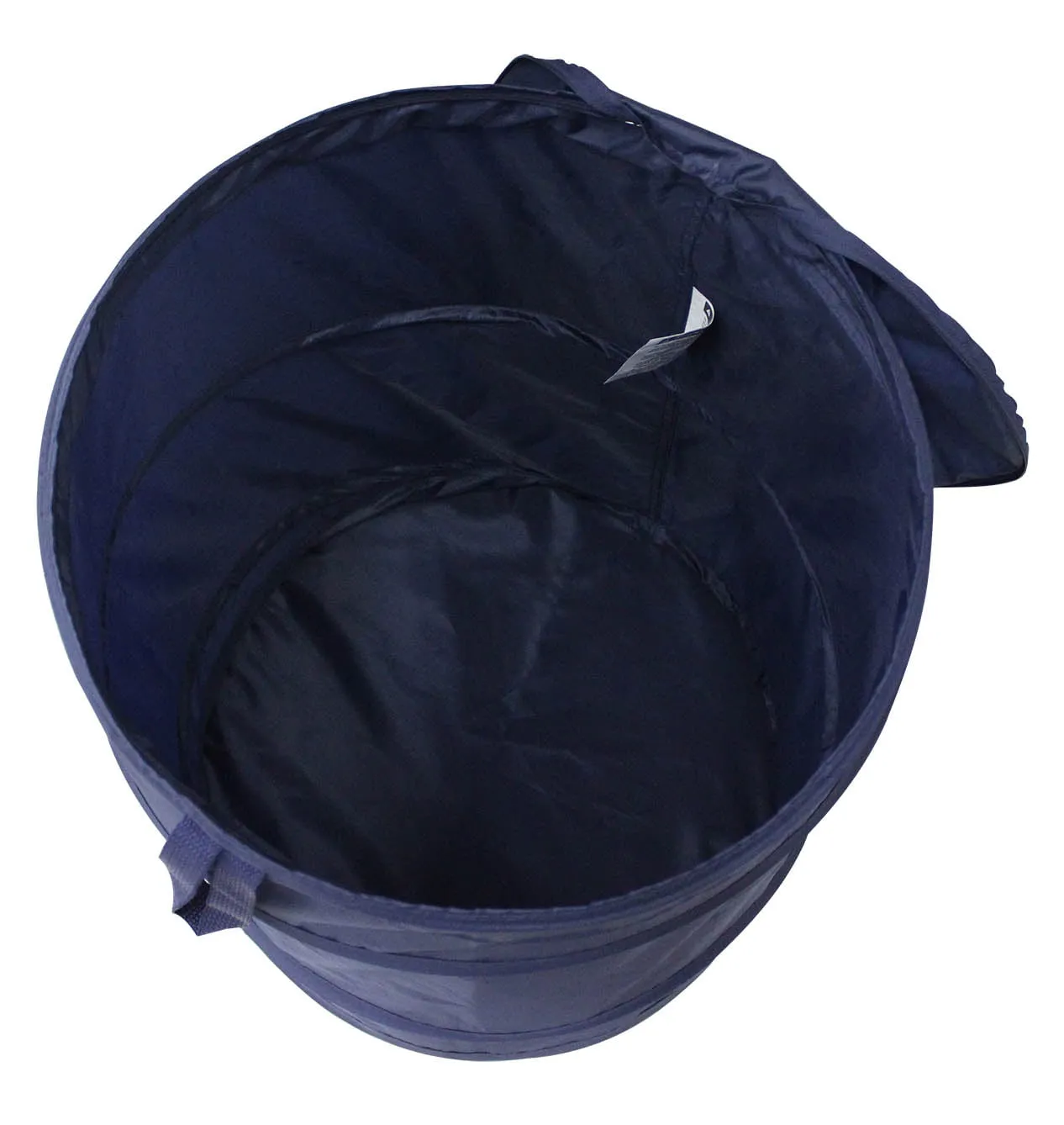 Mainstays Navy Polyester Spiral Pop-up Laundry Hamper with Zipper Lid