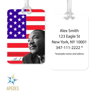 Martin Luther King Jr USA Flag Rectangle Luggage Tag