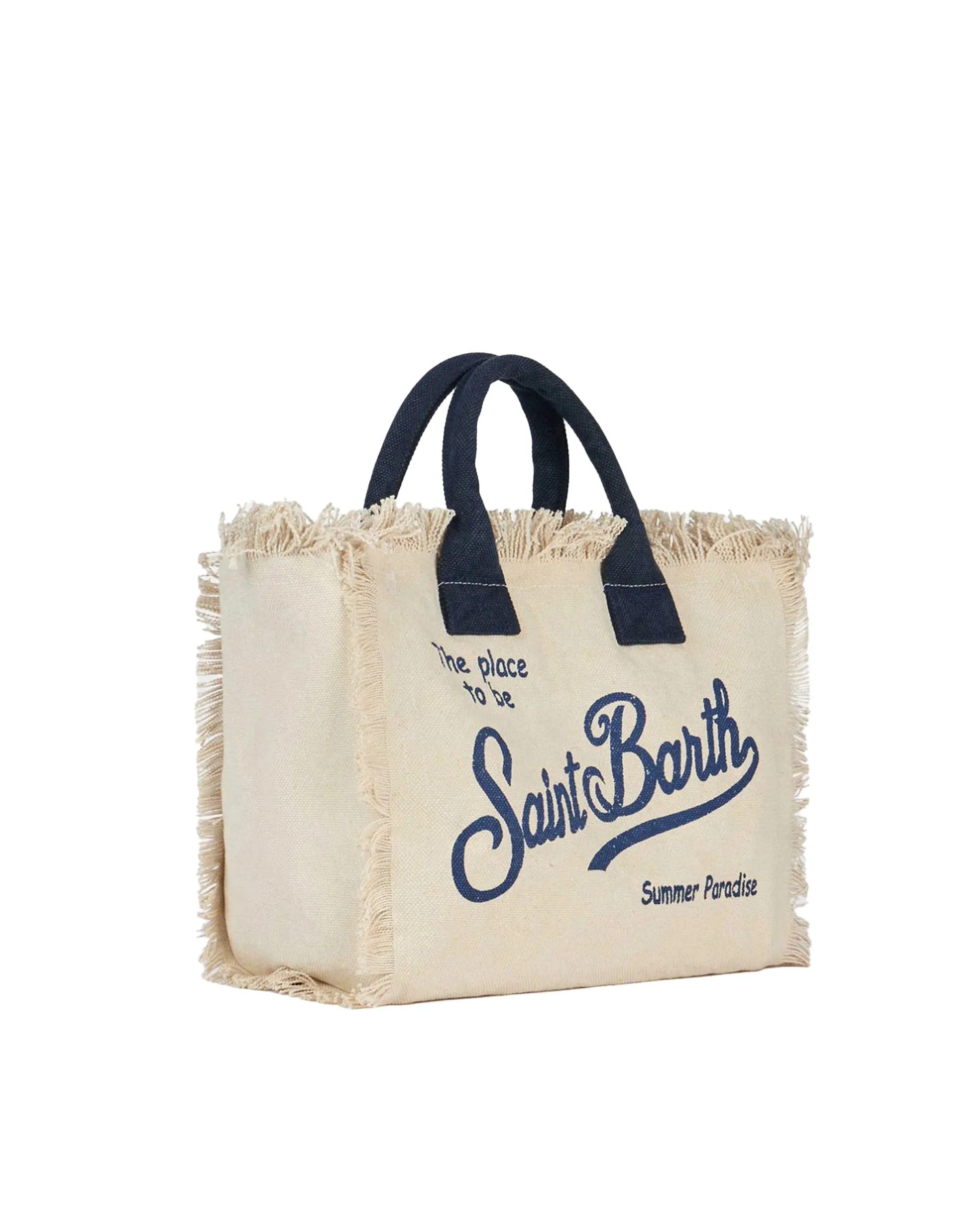MC2 Saint Barth Borsa Colette i Canvas di Cotone Bianco Sporco