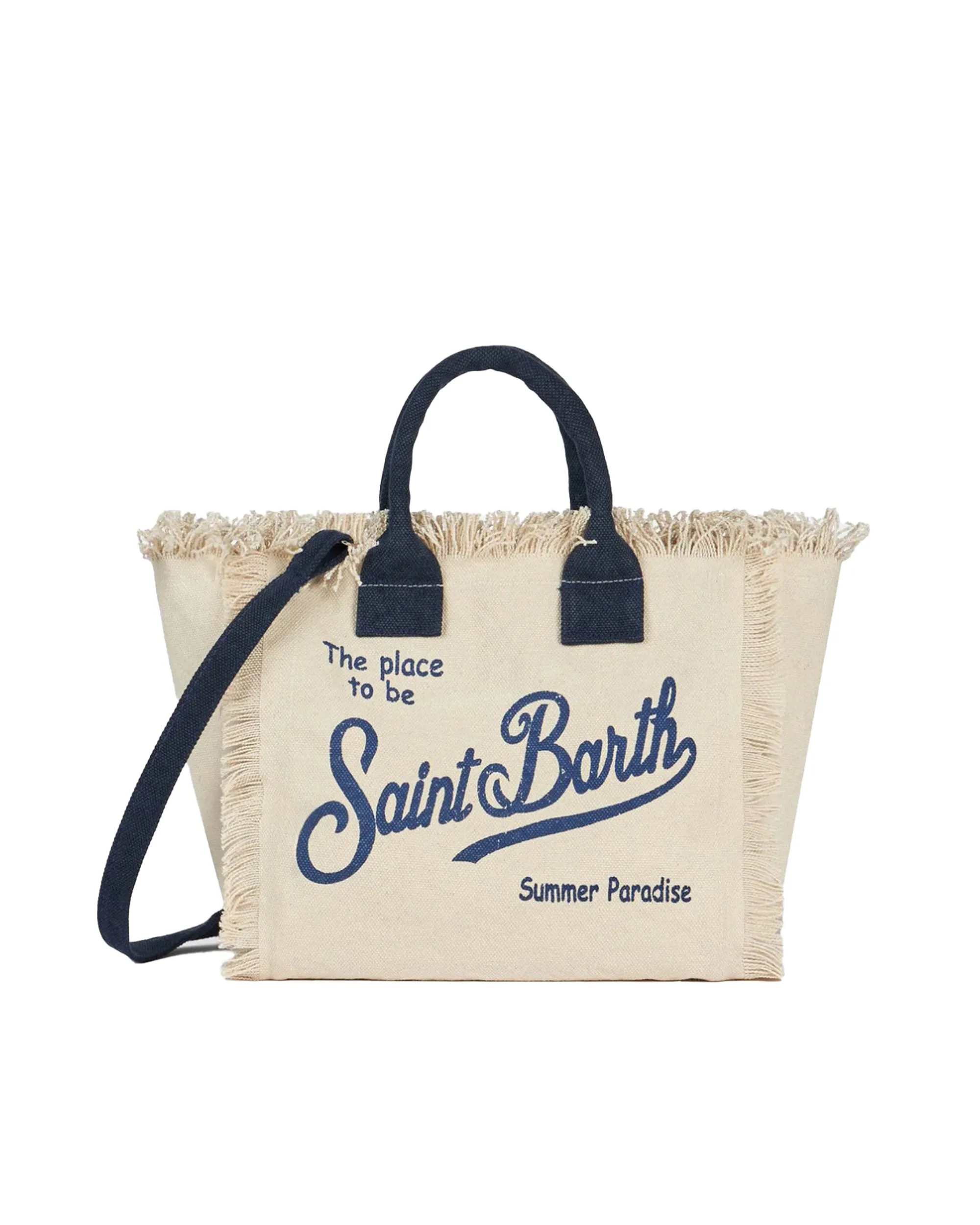 MC2 Saint Barth Borsa Colette i Canvas di Cotone Bianco Sporco