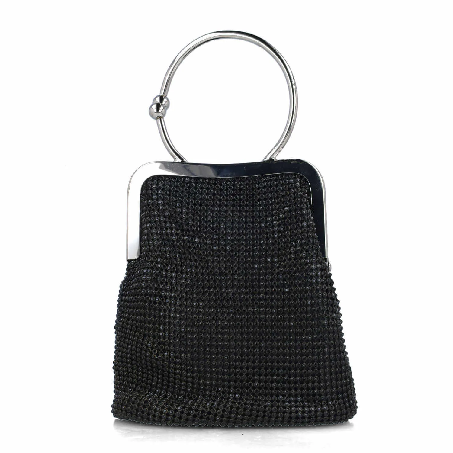 Menbur Black Sparkly Fringed Bag
