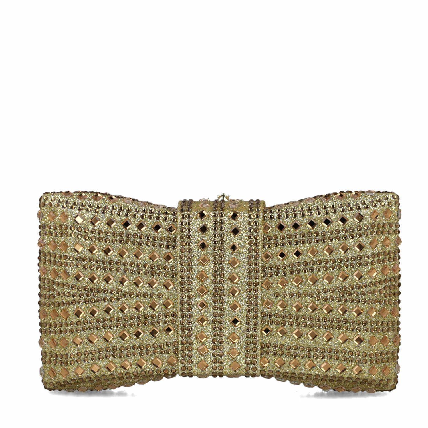 Menbur Gold Jewelled Box Clutch Bag