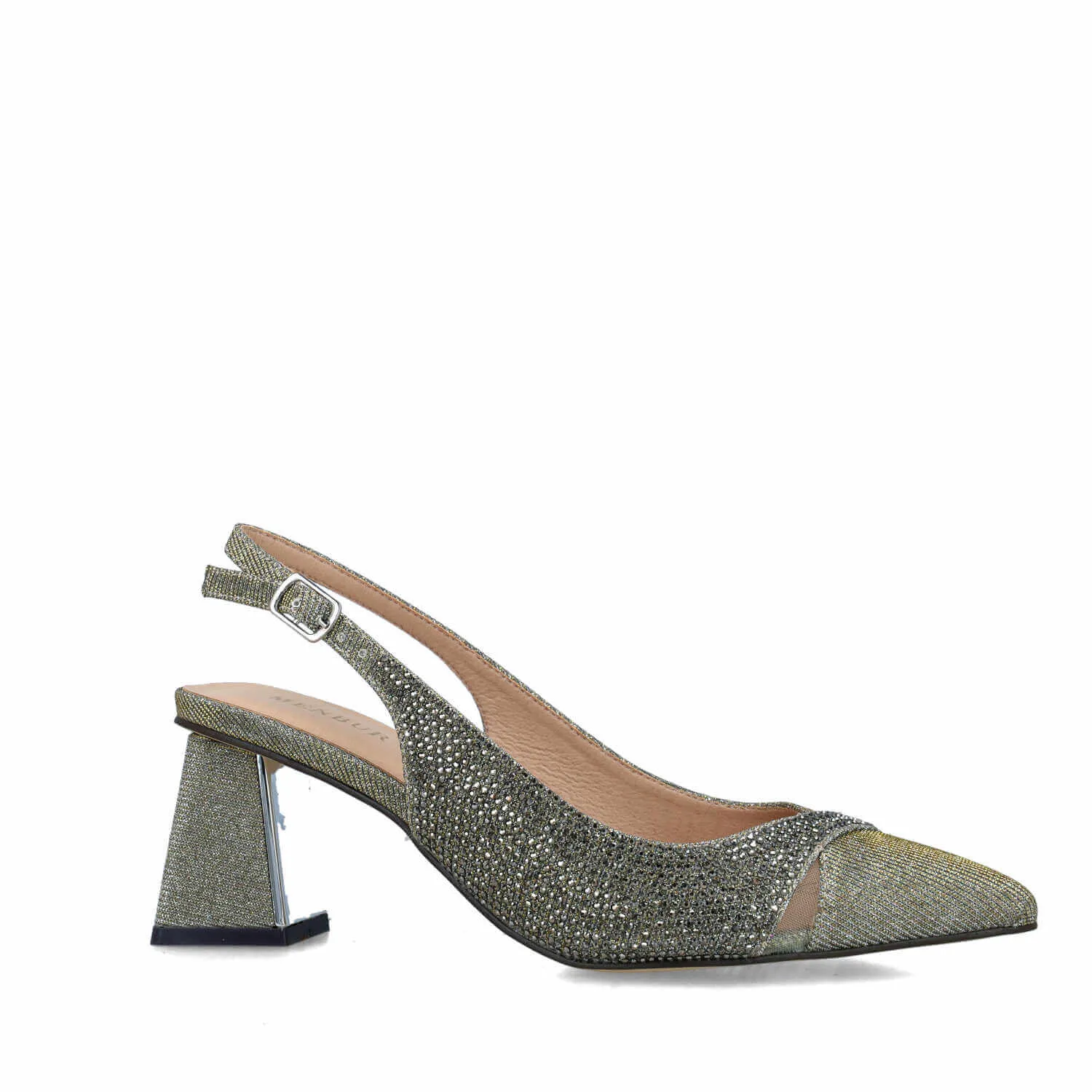 Menbur Grey Sparkly Sling Back Shoes