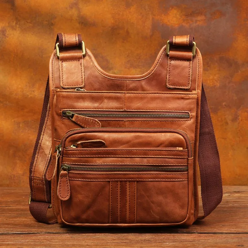 Men's genuine leather shoulder bag casual top layer cowhide messenger bag