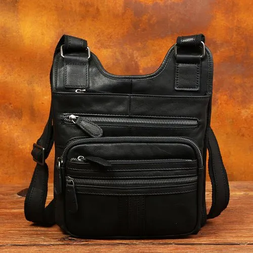 Men's genuine leather shoulder bag casual top layer cowhide messenger bag