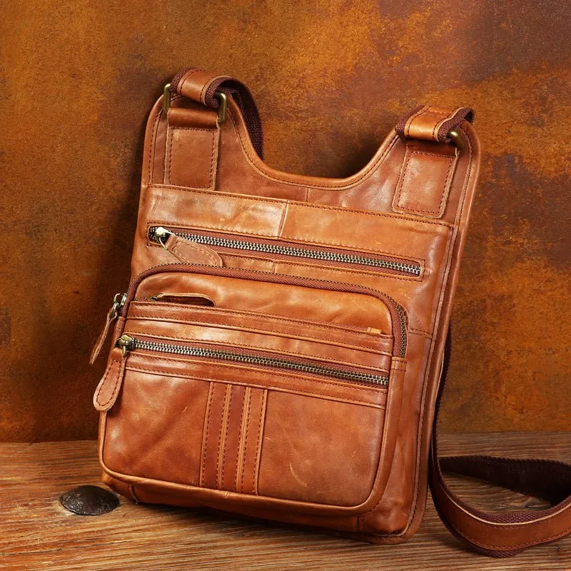 Men's genuine leather shoulder bag casual top layer cowhide messenger bag