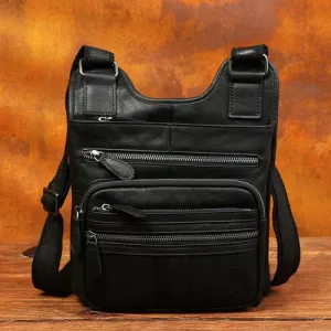 Men's genuine leather shoulder bag casual top layer cowhide messenger bag