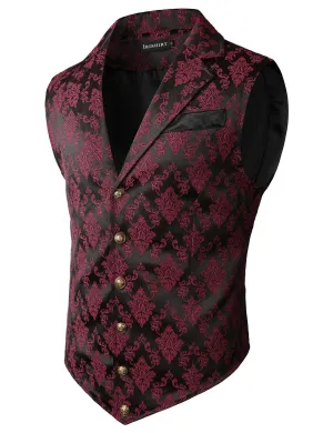 Mens Victorian Suit Vest Steampunk Gothic Waistcoat