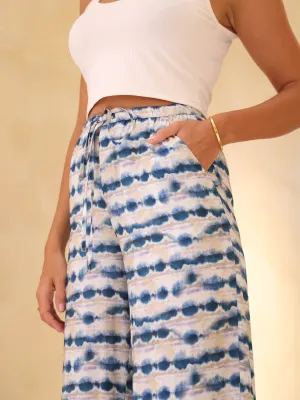 Mid Waist Elasticated Printed Casual Pant