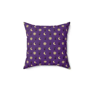 Midnight Feline Spun Polyester Square Pillow