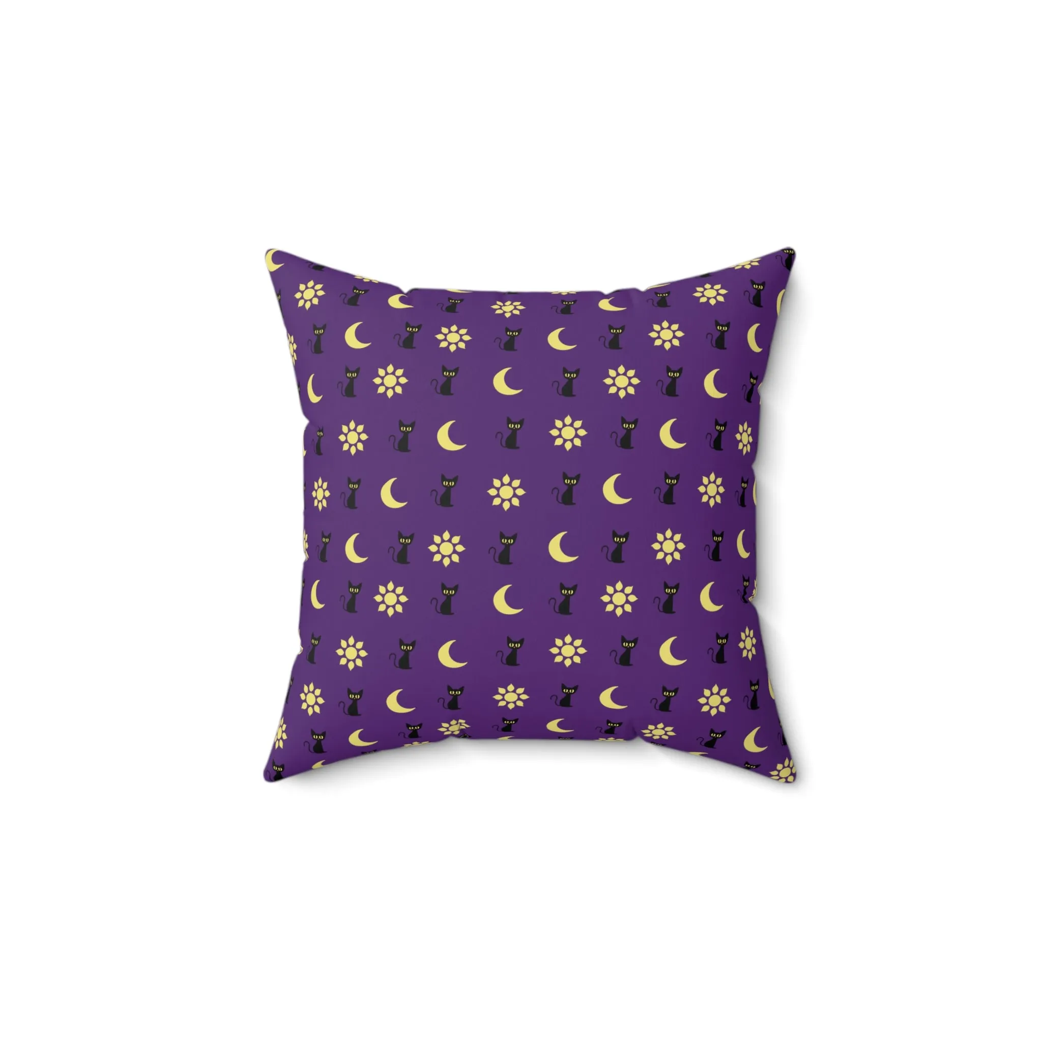 Midnight Feline Spun Polyester Square Pillow