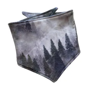Misty Mountain Watercolor Trees scARF with Blues, Grey, and Greens