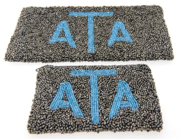 Monogrammed Beaded Cosmetic Bags
