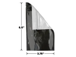 Mylar Bag Black/Clear - 1/4 Oz - 7 Grams - 4 x 6.5" - (100 to 50,000 Count)