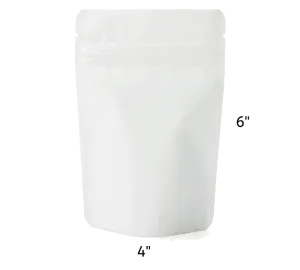 Mylar Bag Opaque Matte White Metallized - 1/4 Oz Bag - 7 Grams (100, 500 or 1,000 Count)