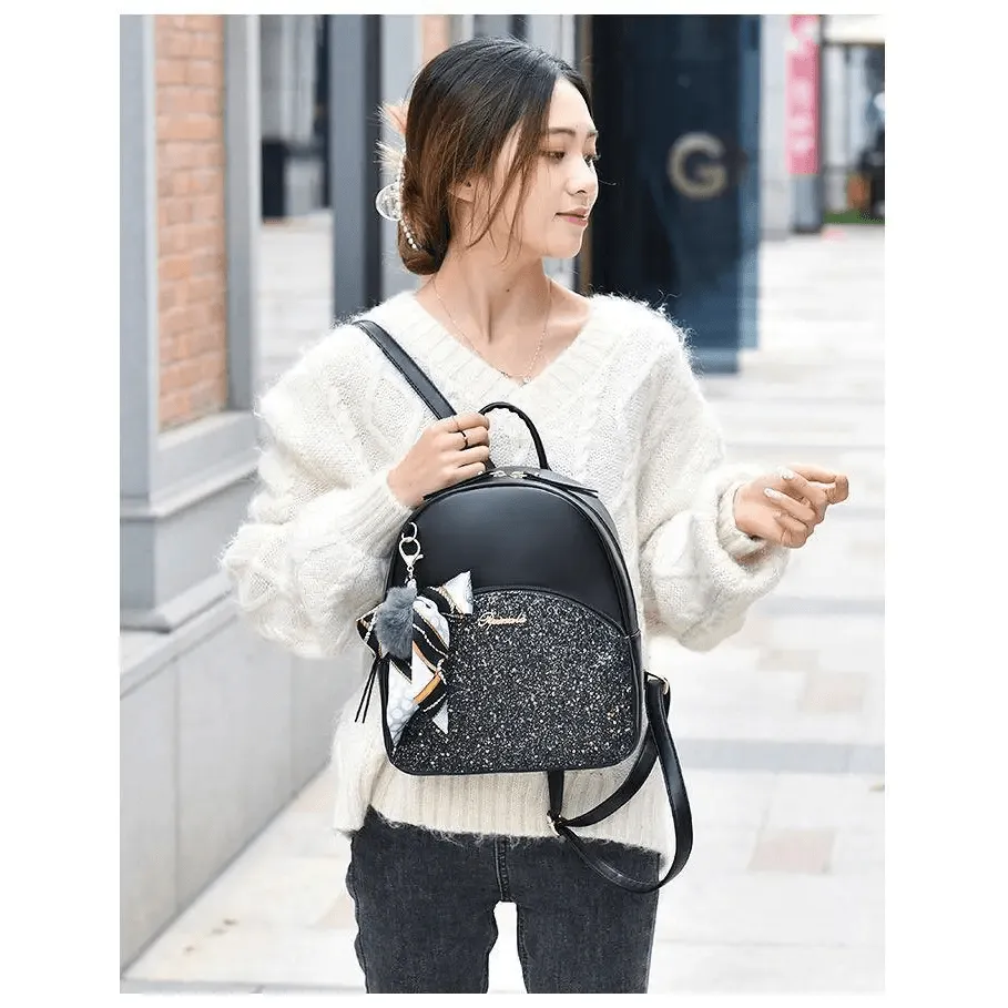 New PU Leather Business Backpacks For Ladies And Girls Fashion Designer Teenage Girls Student School Bags