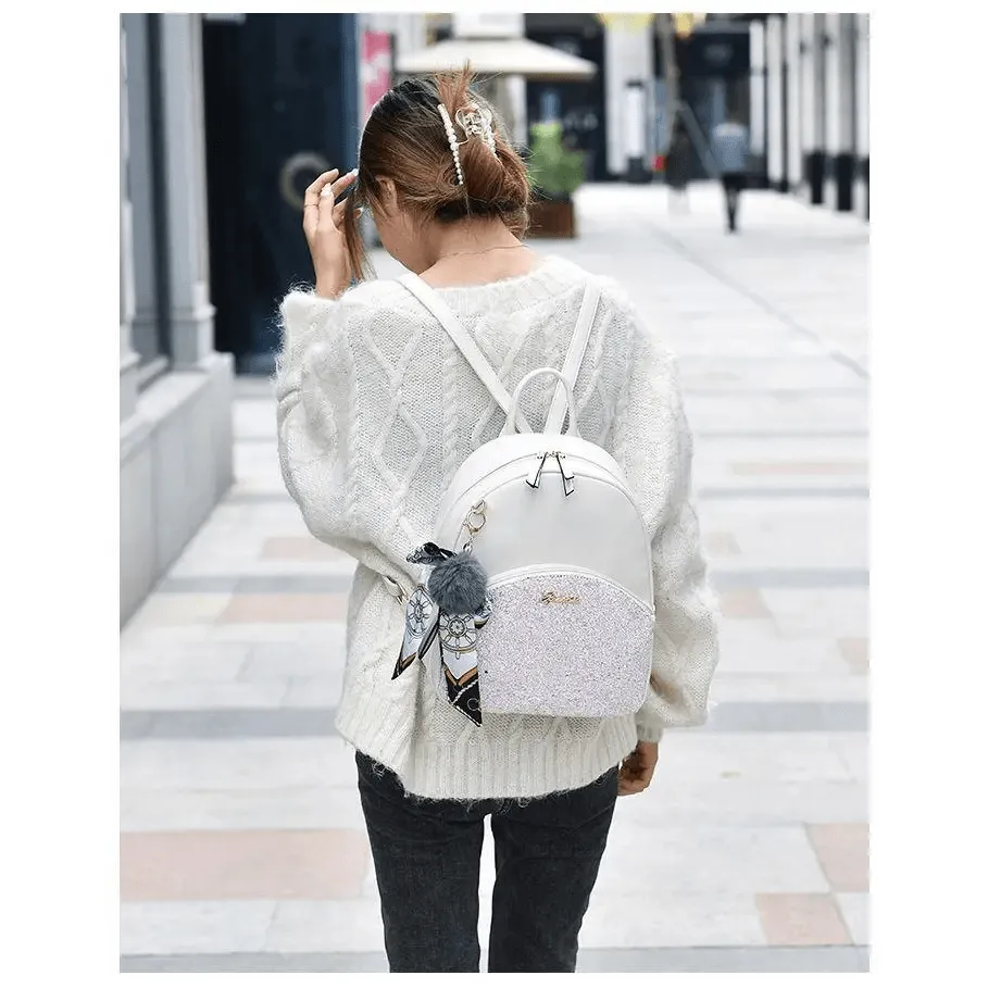 New PU Leather Business Backpacks For Ladies And Girls Fashion Designer Teenage Girls Student School Bags