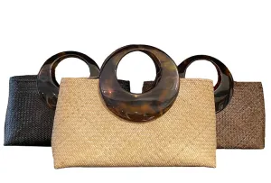 Oblong Rattan Bag (Large Round Handle)