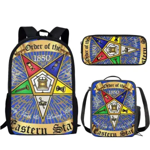 OES Backpack - School Bag Set Polyester With Eastern Star