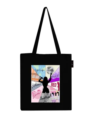 Peach Blossom Women's Cotton Printed Tote Bag With Zipper and Pouch