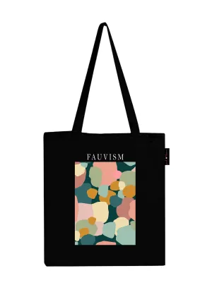 Peach Blossom Women's Cotton Printed Tote Bag With Zipper and Pouch