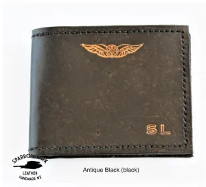 Pilots Wallet Dual Currency - Embossed Initials & Wings