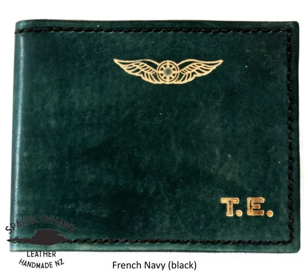 Pilots Wallet Dual Currency - Embossed Initials & Wings