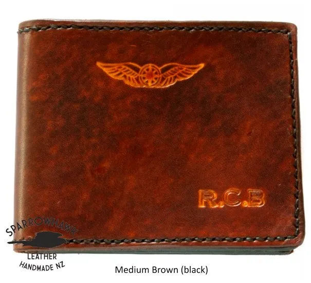 Pilots Wallet Dual Currency - Embossed Initials & Wings
