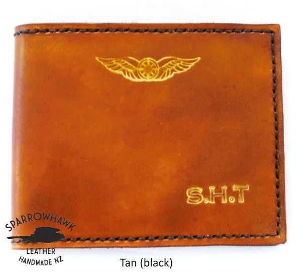 Pilots Wallet Dual Currency - Embossed Initials & Wings
