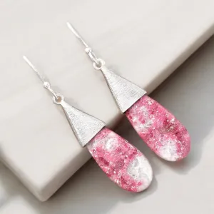 Pink  Thulite Solid 925 Sterling Silver Earrings