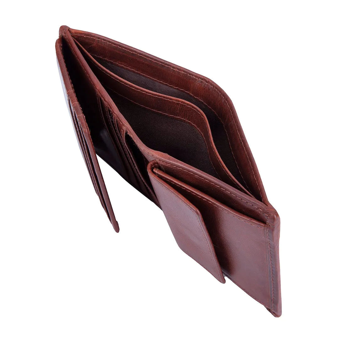 Polo-Etosha Wallet Billfold With Extra Card Flap Brown PO475052