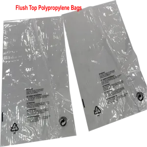 Polypropylene Flush Top Garment Bags - With Printed Warning
