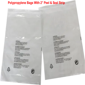 Polypropylene Self Seal Garment Bags - With Printed Warning