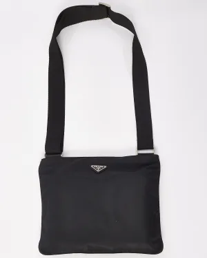Prada Black Nylon Flat Crossbody Messenger Bag