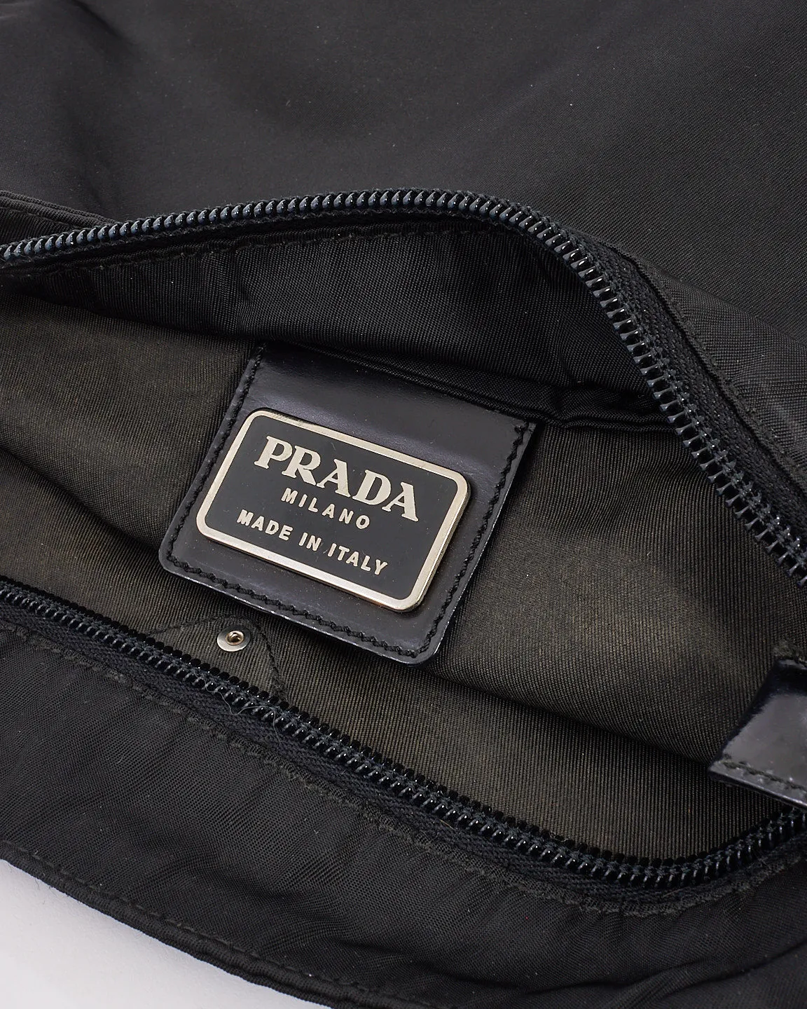 Prada Black Nylon Flat Crossbody Messenger Bag