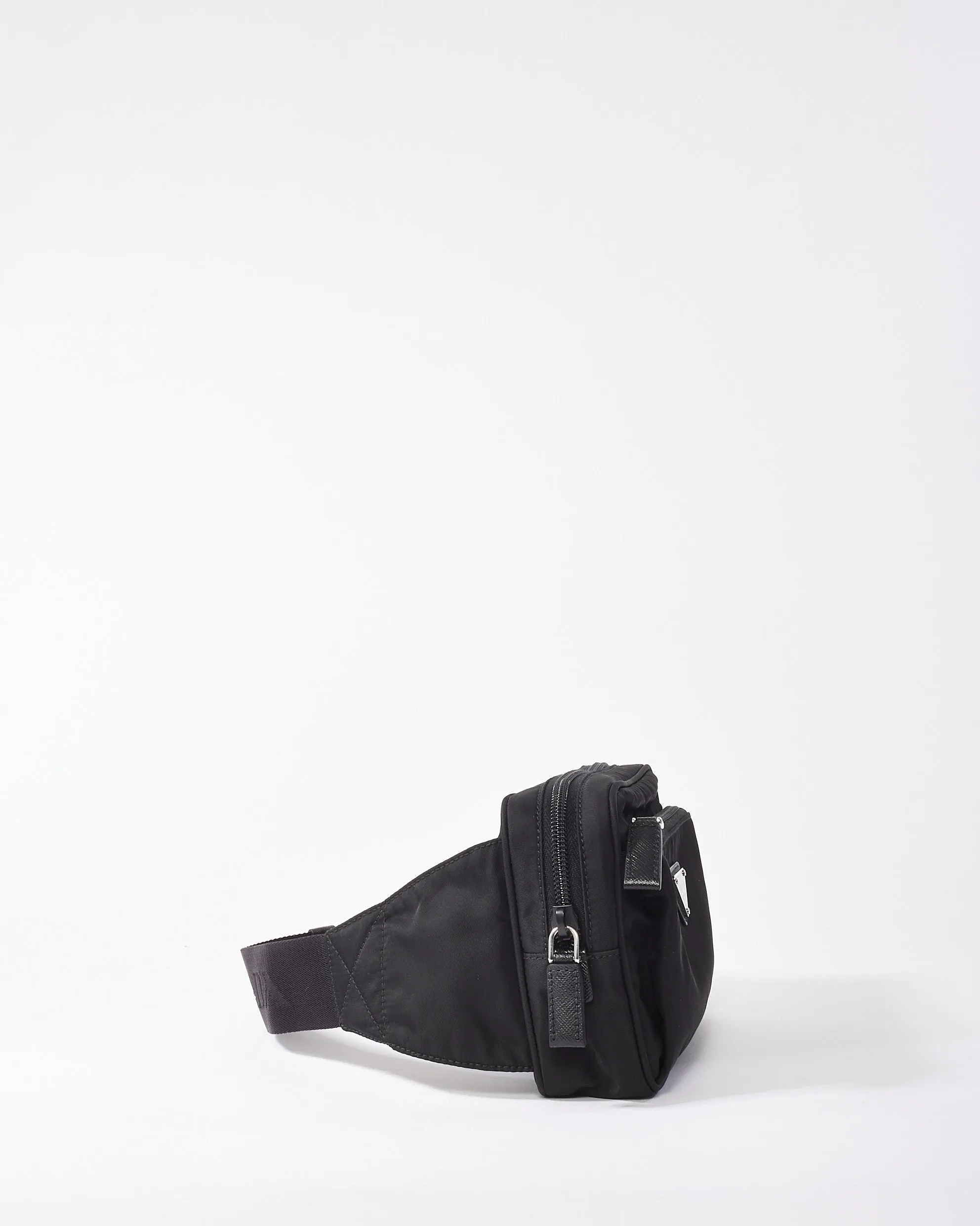 Prada Black Nylon Logo Belt Bag