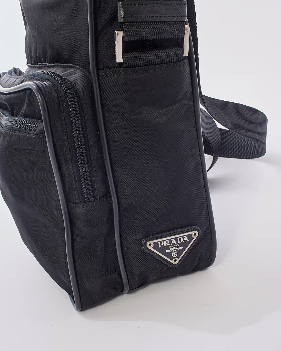 Prada Black Nylon Tessuto Pocket Crossbody Bag