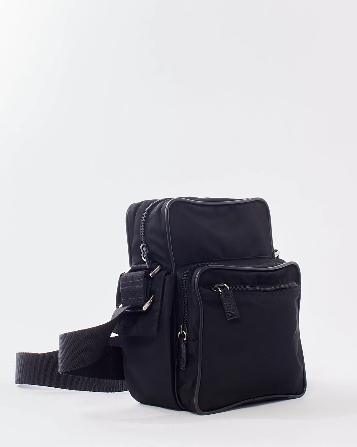 Prada Black Nylon Tessuto Pocket Crossbody Bag