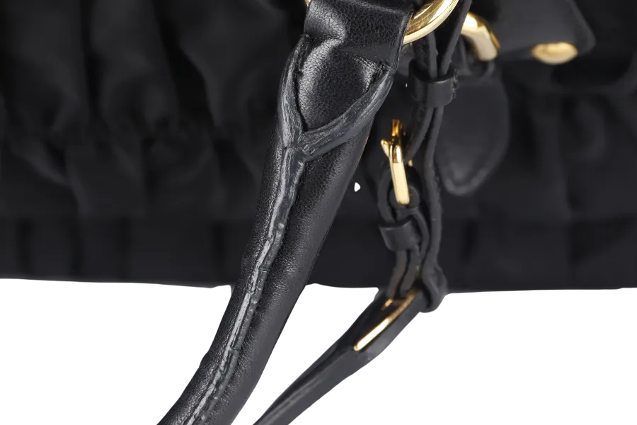 PRADA TESSUTO GAUFRE (BN1788) NYLON NERO WITH STRAP AND DUST COVER